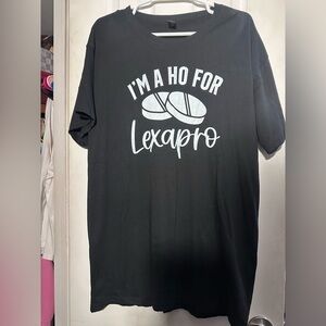 Black Graphic T-Shirt with Lexapro Print